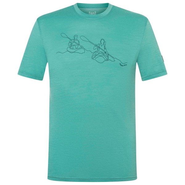 super.natural - Kanulines Tee - Merinoshirt Gr M türkis