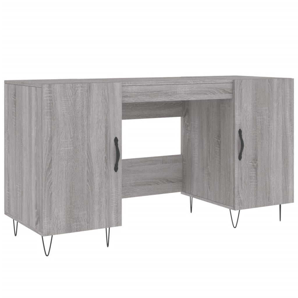 vidaXL Schreibtisch Grau Sonoma 140x50x75 cm Holzwerkstoff Image