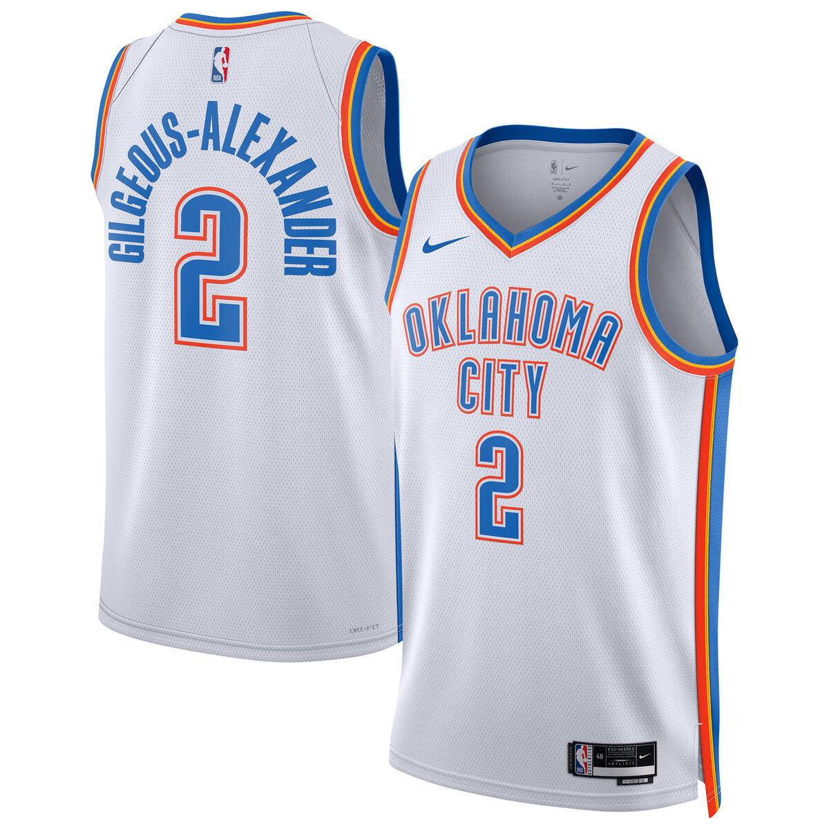 Oklahoma City Thunder Nike Association Swingman Jersey - Gilgeous-Alexander - Unisex Image