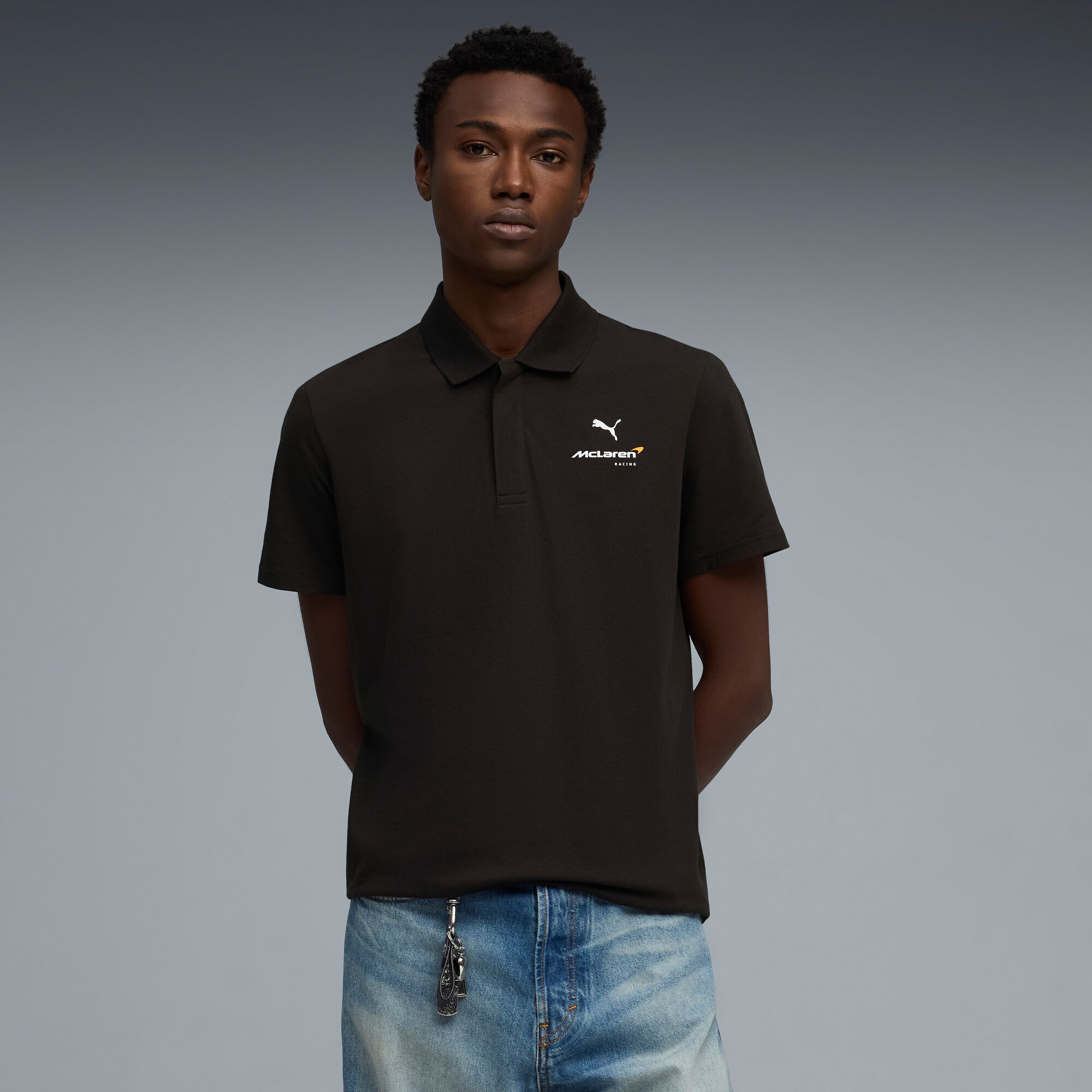 McLaren Poloshirt mit kleinem Logo – Schwarz Image