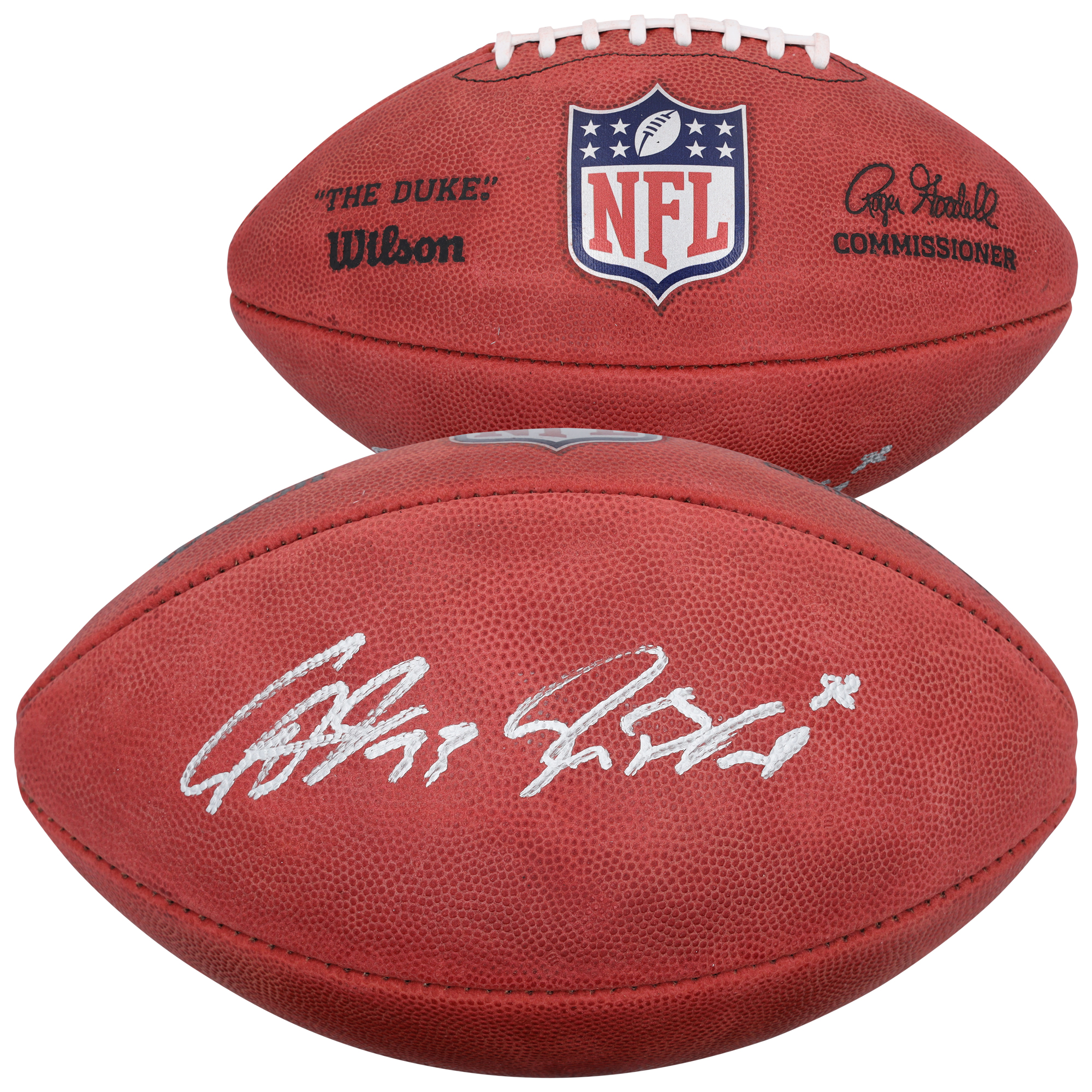 Cooper DeJean & Reed Blankenship Philadelphia Eagles Autogramm auf Wilson Duke Football (Vollfarbe) Image