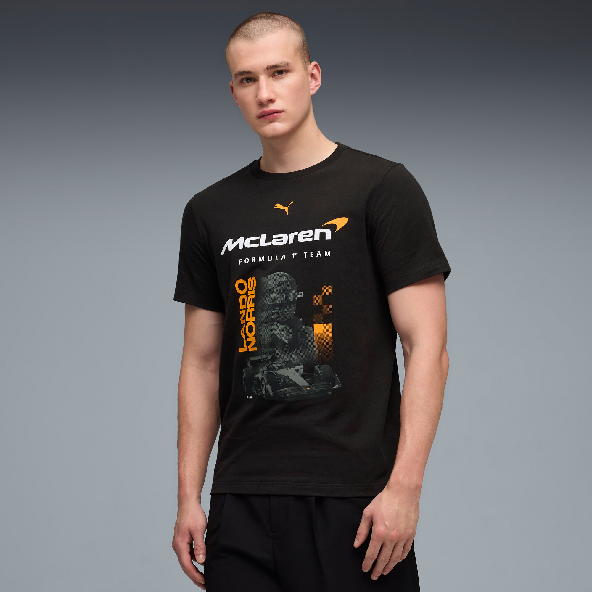 McLaren Lando Norris Fahrer-T-Shirt – Schwarz – Unisex Image