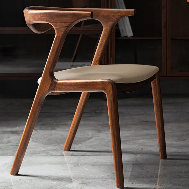 Minimalistische nordische Esszimmerstühle, Café, Empfang, Wohnzimmer, Esszimmerstühle, ergonomische Wohnmöbel aus Holz, Cadeiras Lscy
