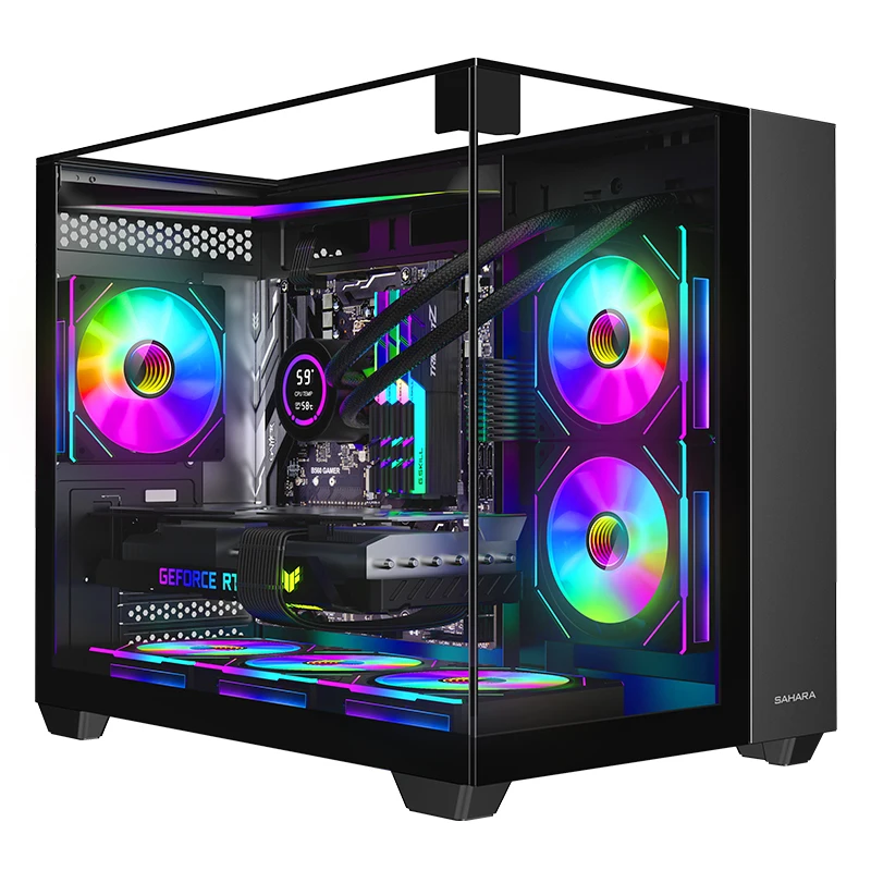 Gaming-Desktop Ryzen 7 5700X NVIDIA RTX 4060 32 GB DDR4 RAM 1 TB M.2 NVMe SSD WIFI-PC für Gaming DesignOffice vorgefertigter Gaming-PC Image