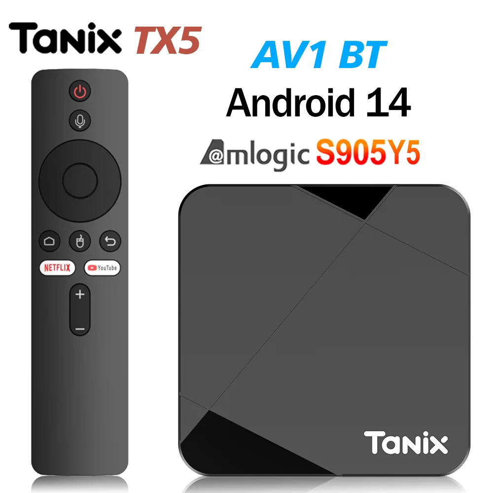 Original Tanix TX5 Android 14 AV1 Smart TV Box Amlogic S905Y5 2G/16G BT TV BOX Wifi 6 4K HD Set Top Box Media Player Image