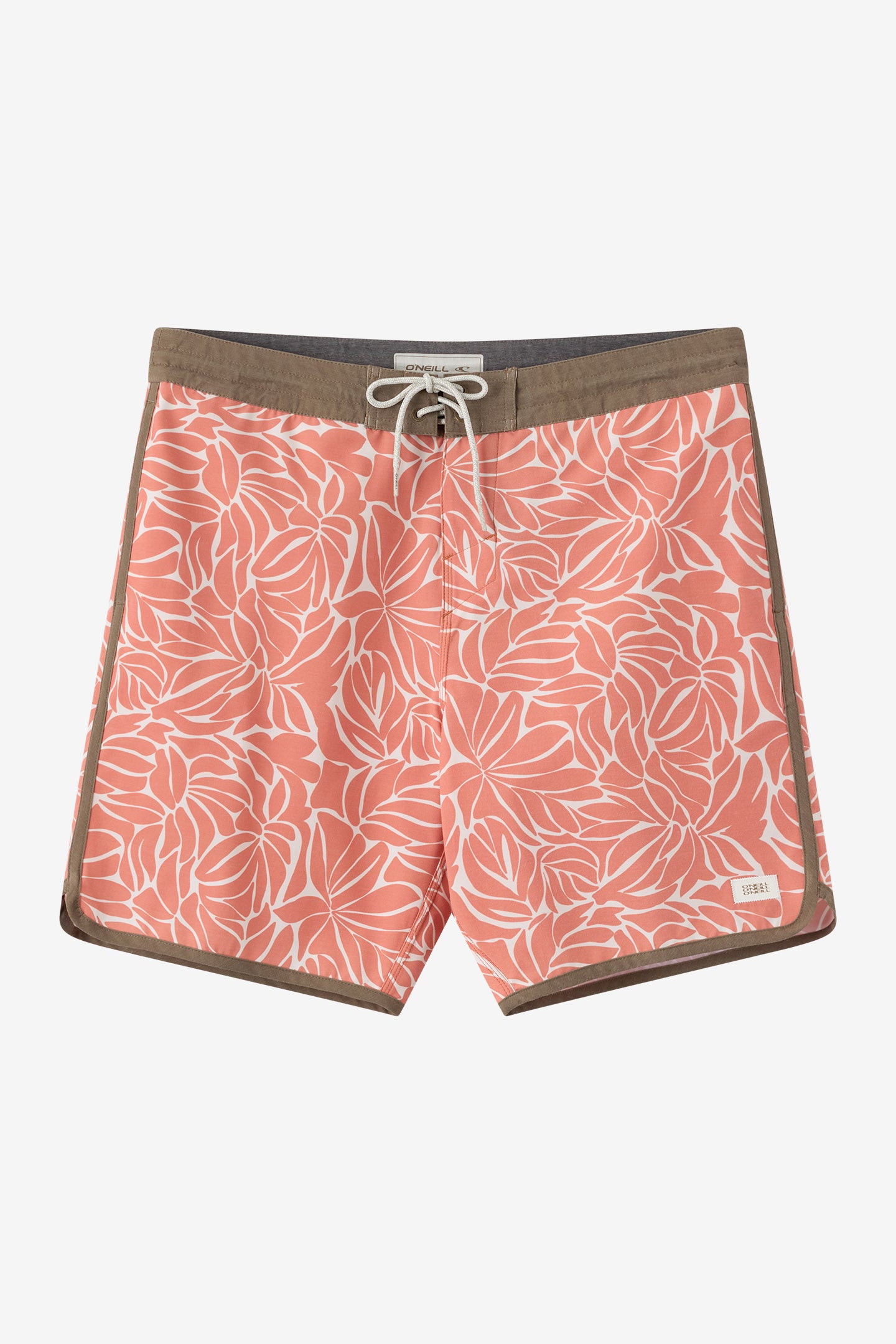 O'Neill Men's Cruzer Scallop 18"" Board Shorts in Langoustino, Size 34, Elastane/Polyester