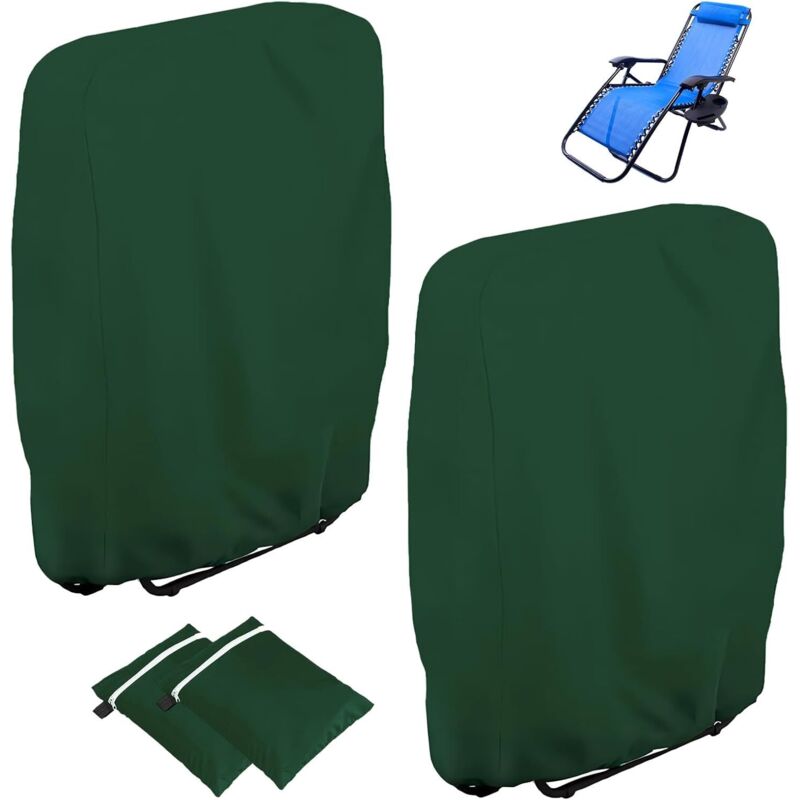 2 Pezzi Copertura Per Sedia A Sdraio Pieghevole, Oxford Antivento Anti-uv Impermeabile Copertura Per Sedia A Sdraio Da Giardino, Copertura Per Sedia A Sdraio Da Giardino (verde)