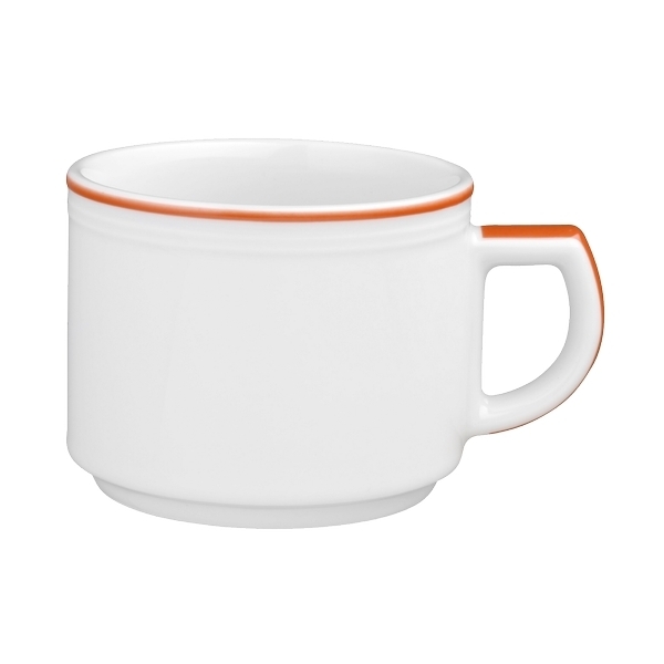Esmeyer 6 x Seltmann Obertasse 1 0,18 l, Form: Vitalis, Dekor: 34116 rotes Band Image