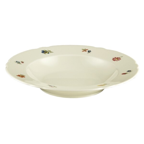 Esmeyer 6 x Seltmann Suppenteller 23 cm Fahne, Form: Marieluise, Glasur: elfenbein, Dekor: 44714 Blütenmeer Image