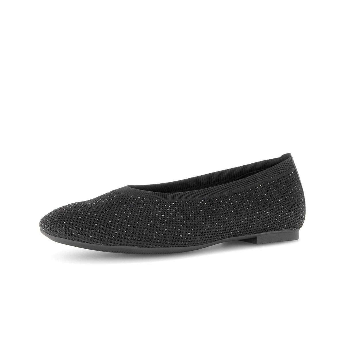 Ballerina GABOR "Eleganter Ballerina Materialmix Leder/Lederimitat", Damen, Gr. 39, schwarz, Schuhe Ballerina