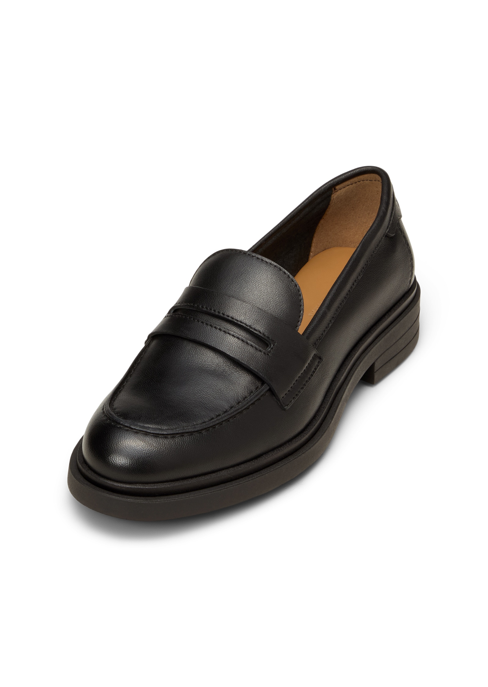 Loafer MARC O'POLO "aus edlem Rindleder", Damen, Gr. 37, schwarz, Obermaterial: 100% Leder (Rind), unifarben, Schuhe Loafer