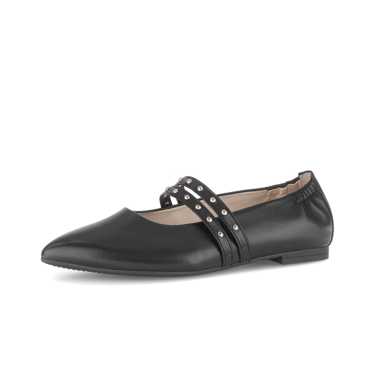 Ballerina GABOR "Eleganter Ballerina Glattleder", Damen, Gr. 41, schwarz, Schuhe Ballerina
