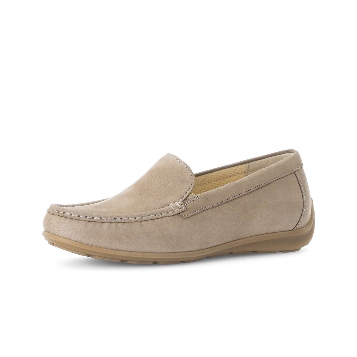 Mokassin GABOR "Mokassin Rauleder", Damen, Gr. 42,5, beige, Schuhe Mokassin