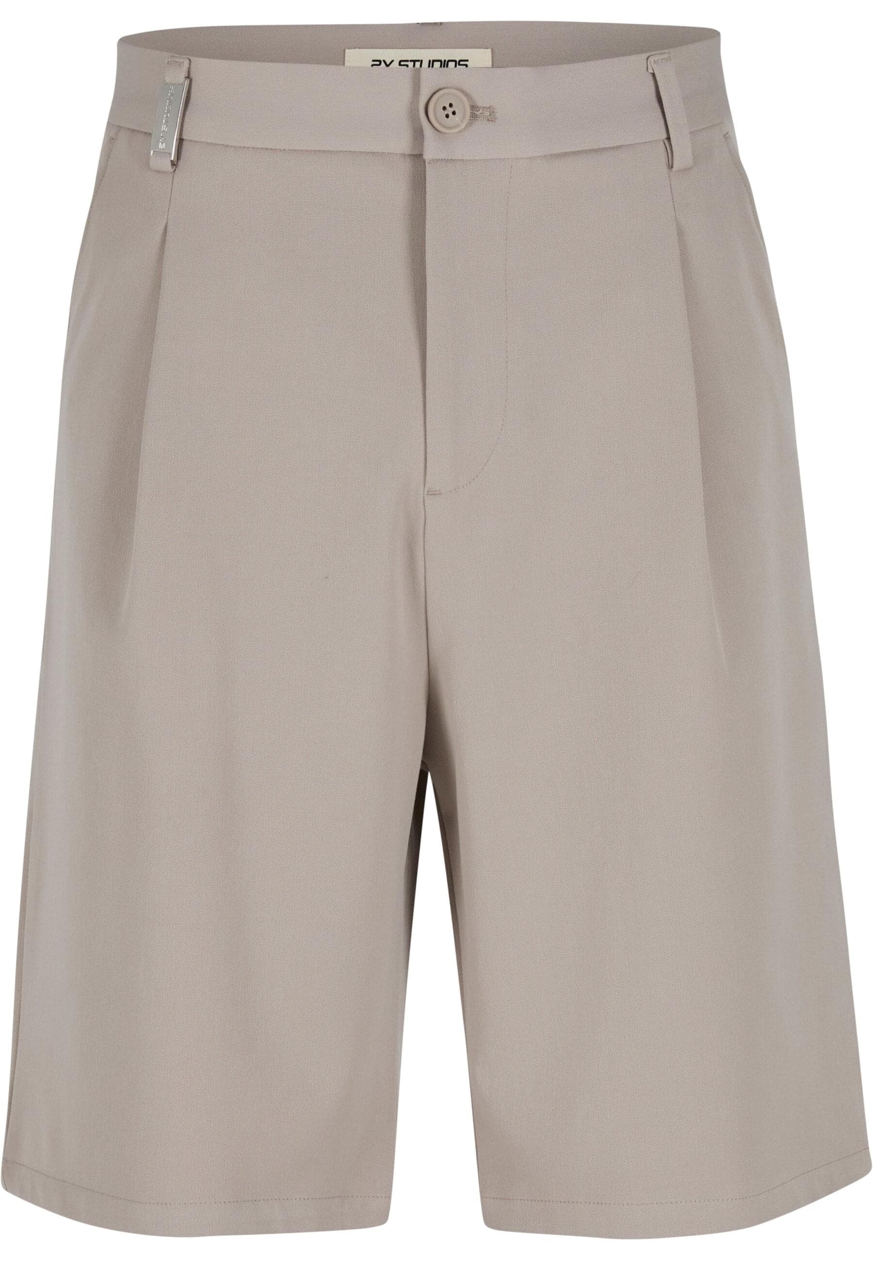 Chinoshorts 2Y STUDIOS "2Y Studios Renzo Loose Smart Shorts", Herren, Gr. 33, Normalgrößen, beige, 65% Polyester, 32% Baumwolle, 3% Elasthan, unifarben, loose fit, Hosen Chinoshorts