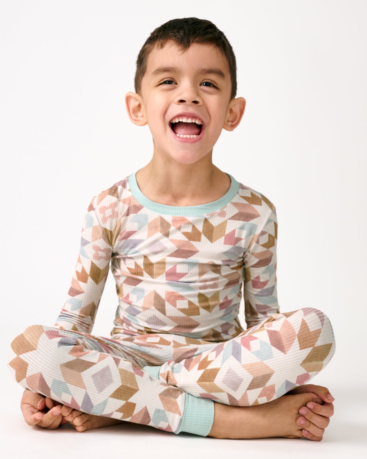 Kaleidoscope Dreams Ribbed Two-Piece Pajama Set - 2T