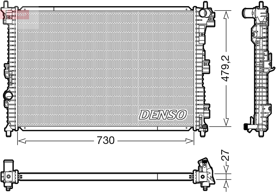 DENSO Kühler, Motorkühlung DRM10112 Universal für FORD EB5Z8005G DB5Z8005B Image