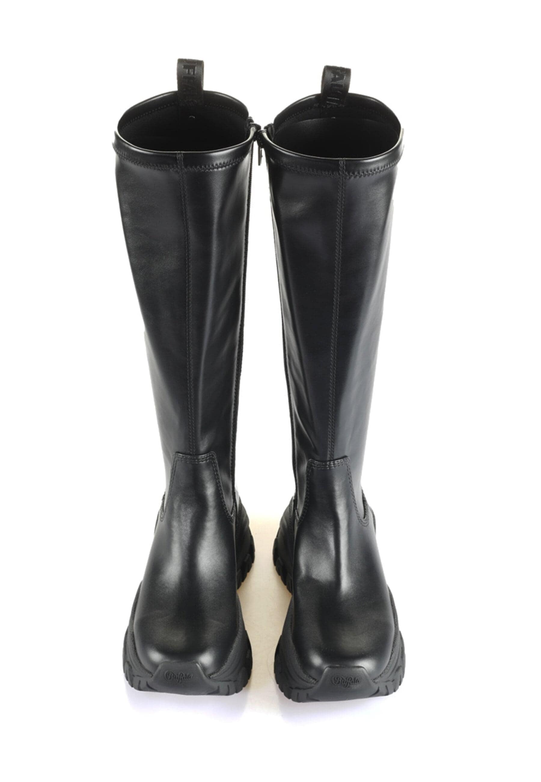 Stiefel BUFFALO "Buffalo lola stretch boot hi", Damen, Gr. 39, schwarz, Kunstfaser, unifarben, Schuhe Stiefel