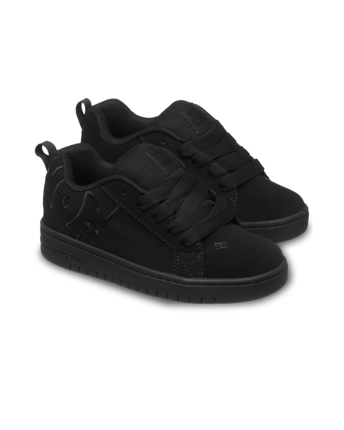 Sneaker DC SHOES "Court Graffik", Damen, Gr. 12,5(30), schwarz, schwarz, Obermaterial:Obermaterial: Leder / Futter: Textil / Außensohle: Gummi;, Schuhe Sneaker