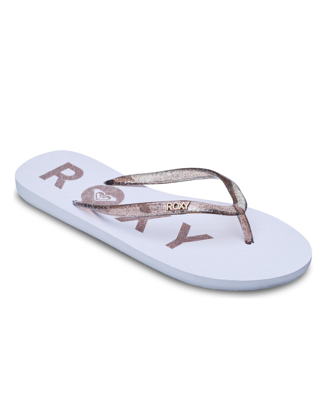 Sandale ROXY "Viva Sparkle", Damen, Gr. 8,5(39), coconut milk, Obermaterial:Obermaterial: 98% Synthetikmaterial, 2% Metall / Futter: 100% Synthetikmaterial / Außensohle: 100% Moosgummi;, Schuhe Sandale