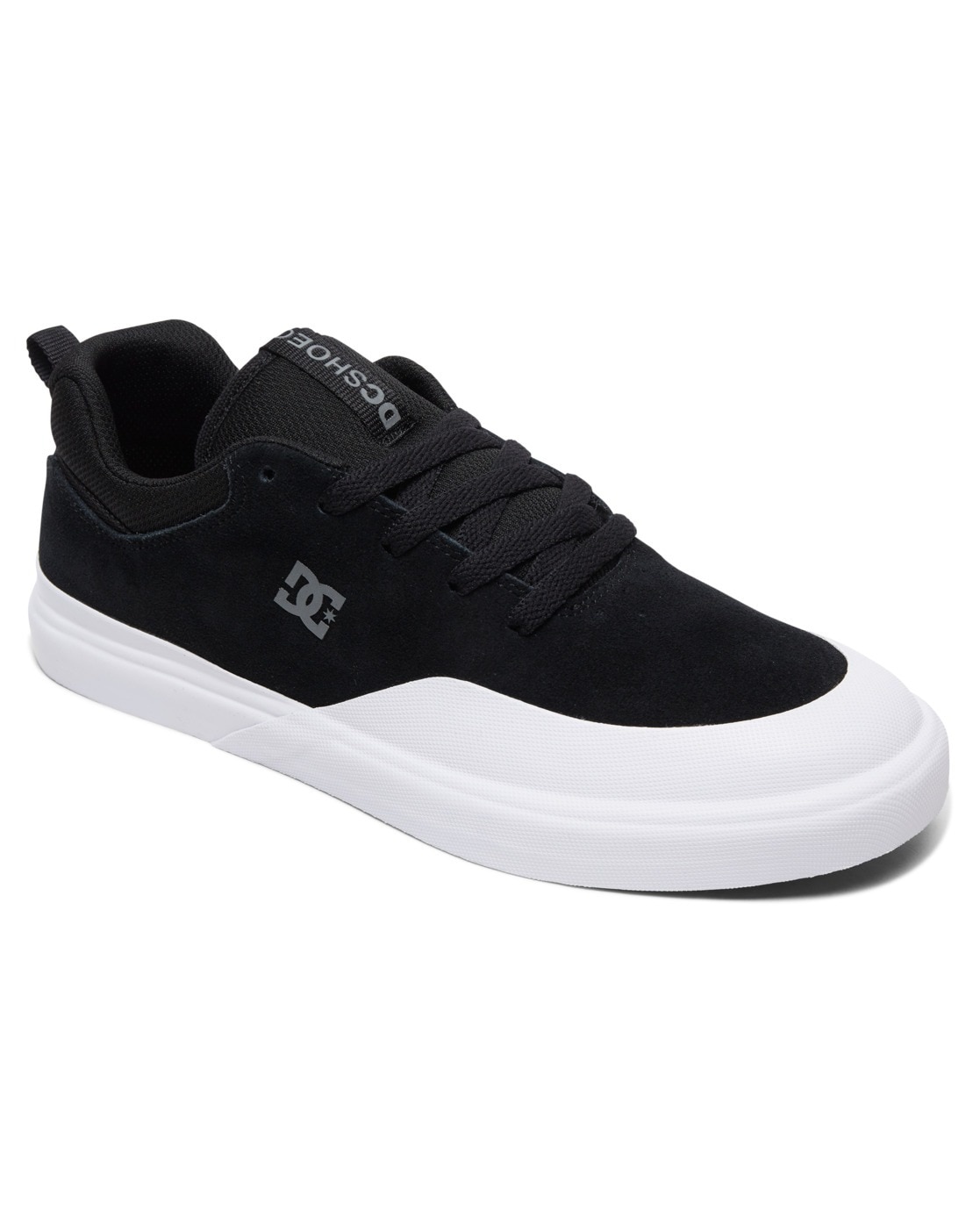 Skateschuh DC SHOES "Infinite S", Herren, Gr. 11,5(45), schwarz-weiß (schwarz, weiß), SuperSuede™-Obermaterial für extra Haltbarkeit und gleichzeitig Geschmeidigkeit und Komfort Zehenschutzkappe aus Gummi für einen Skateschuh, der länger hält...