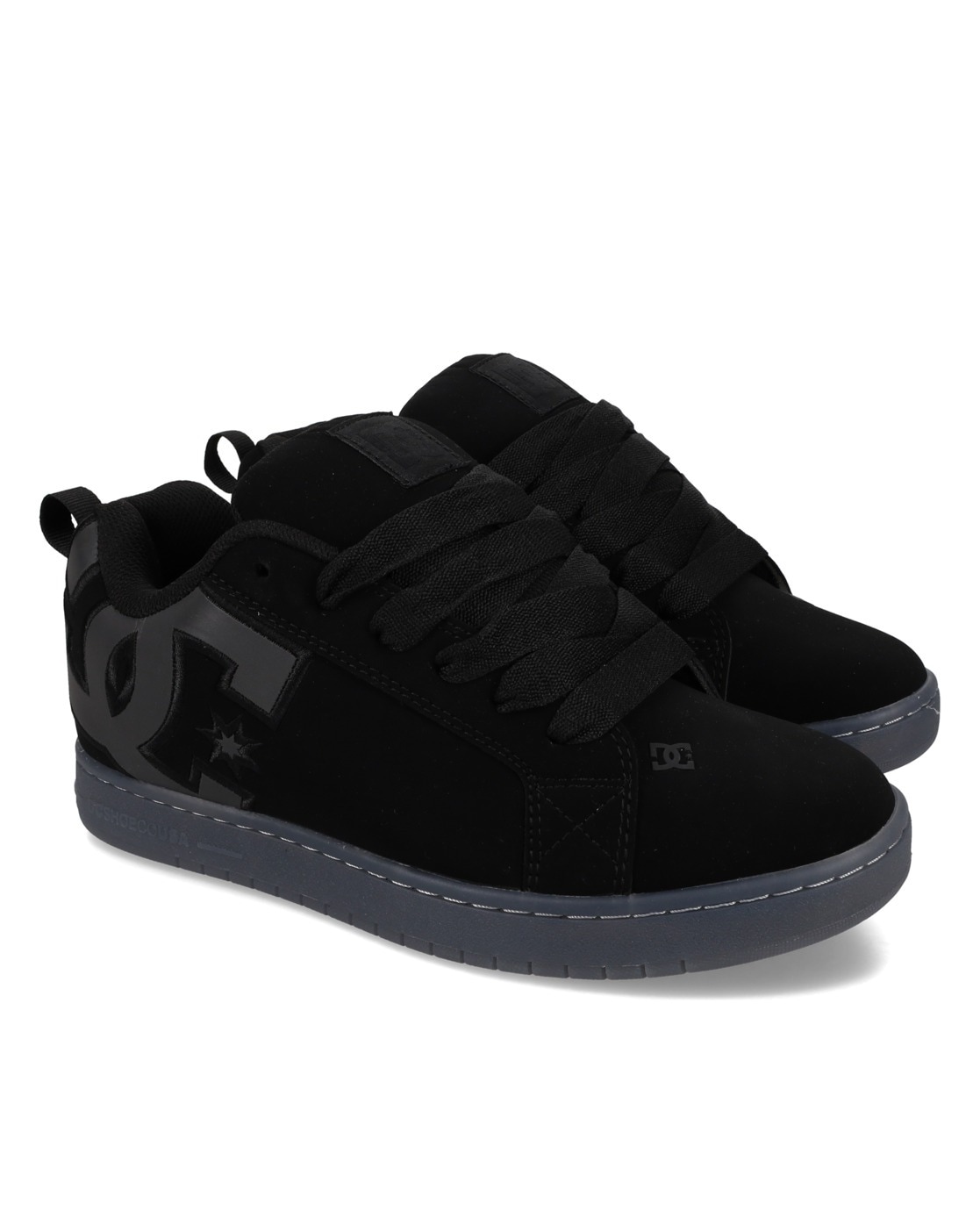 Sneaker DC SHOES "Court Graffik", Herren, Gr. 8(40,5), schwarz, grau, schwarz reflective, Obermaterial:Obermaterial: Leder (Kuh) / Futter: Textil / Außensohle: Gummi;, Schuhe Sneaker