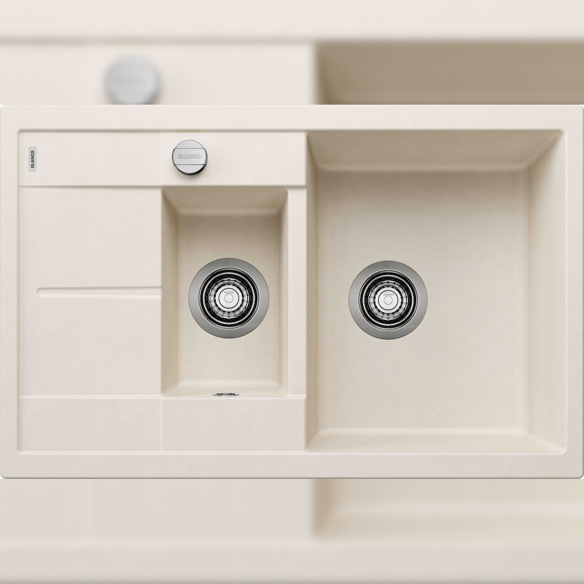 BLANCO GmbH + Co KG BLANCO METRA 6 S Compact Einbauspüle SILGRANIT softweiß ab 60 cm Excenter