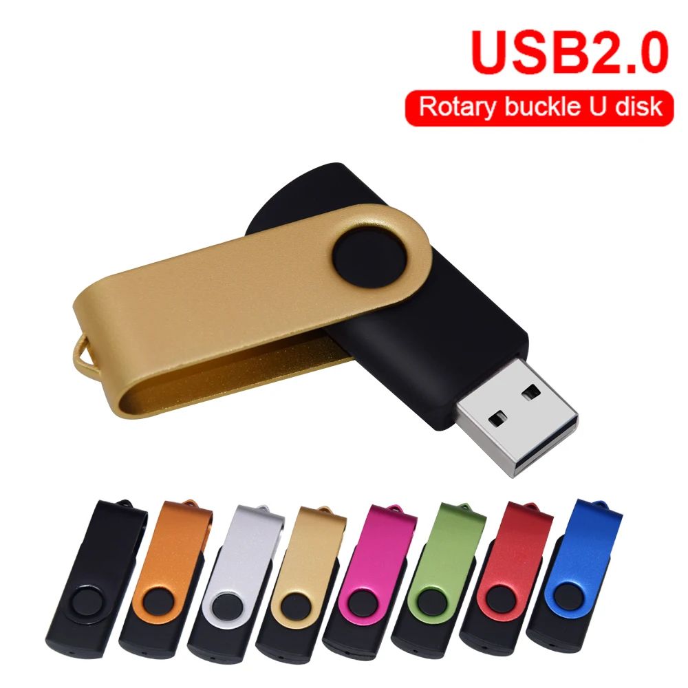 Rotating USB 2.0 Flash Drive With Metal Swivel Cover, Waterproof Memory Stick (8GB128GB) silver 32 Gb