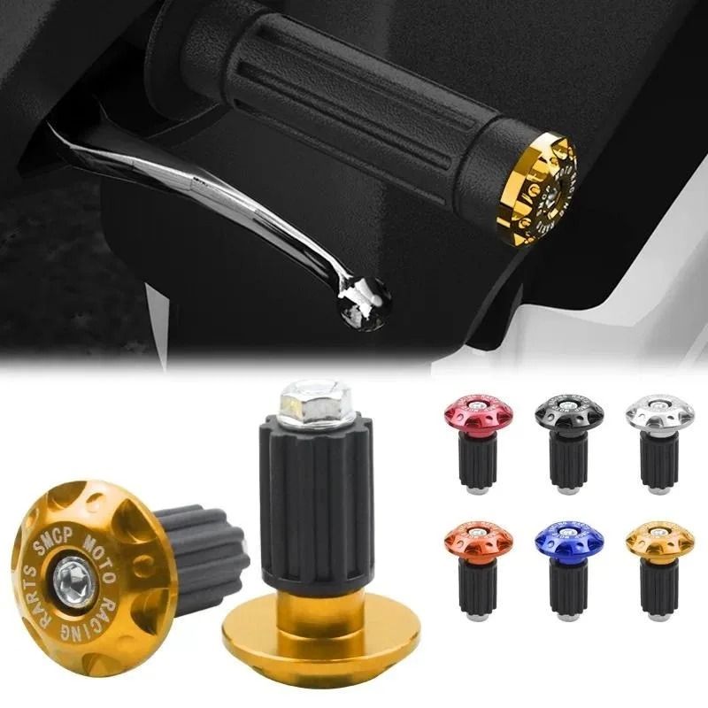 CNC Motorcycle Handlebar Ends Metal Bar End Sliders Counterweights blue