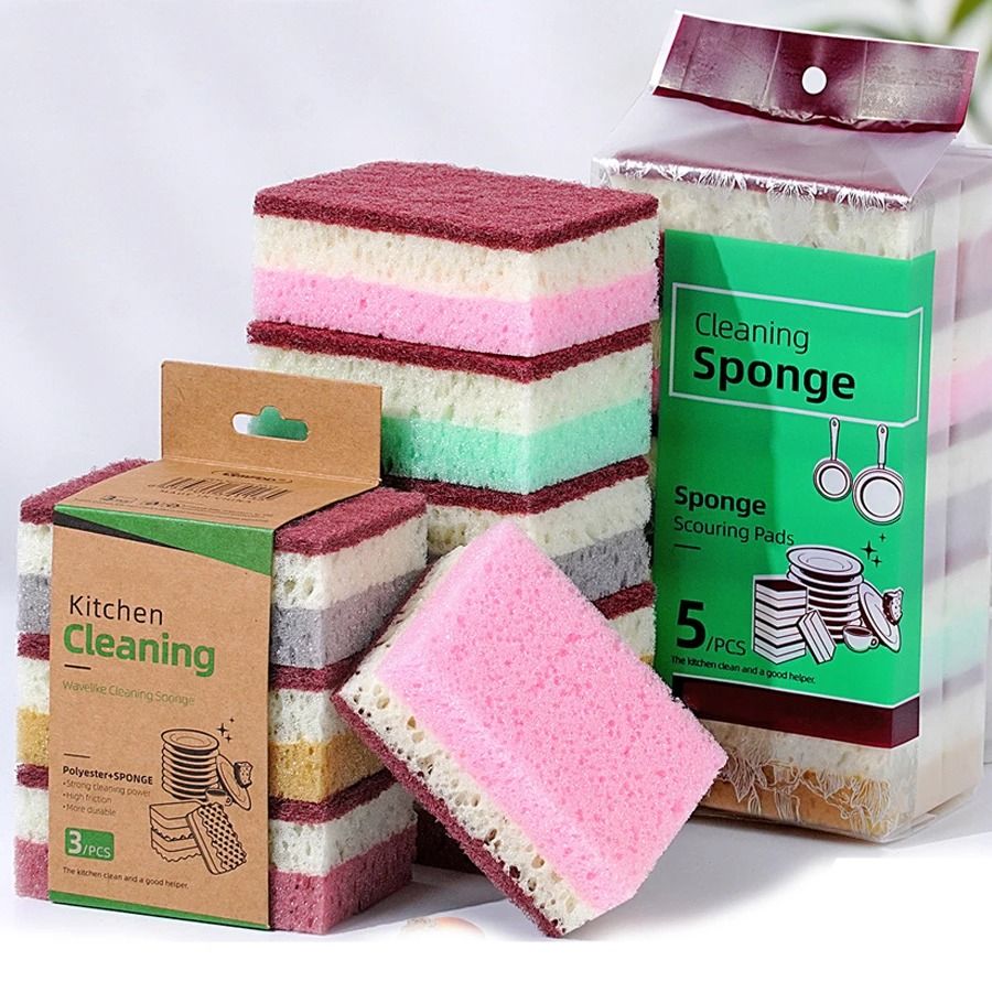 High Density Multipurpose Sponge Cleaning Cloth Premium Kitchen & Catering Supply 5 Pcs