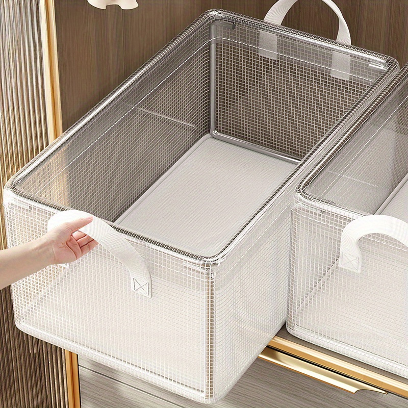 Waterproof Transparent PVC Storage Box, Solid Steel Frame Underwear Basket, Ideal For Home And Dormitory Use Waterproof Transparent PVC Storage Box, Solid Steel Frame Underwear Basket, Ideal For Home And Dormitory Use