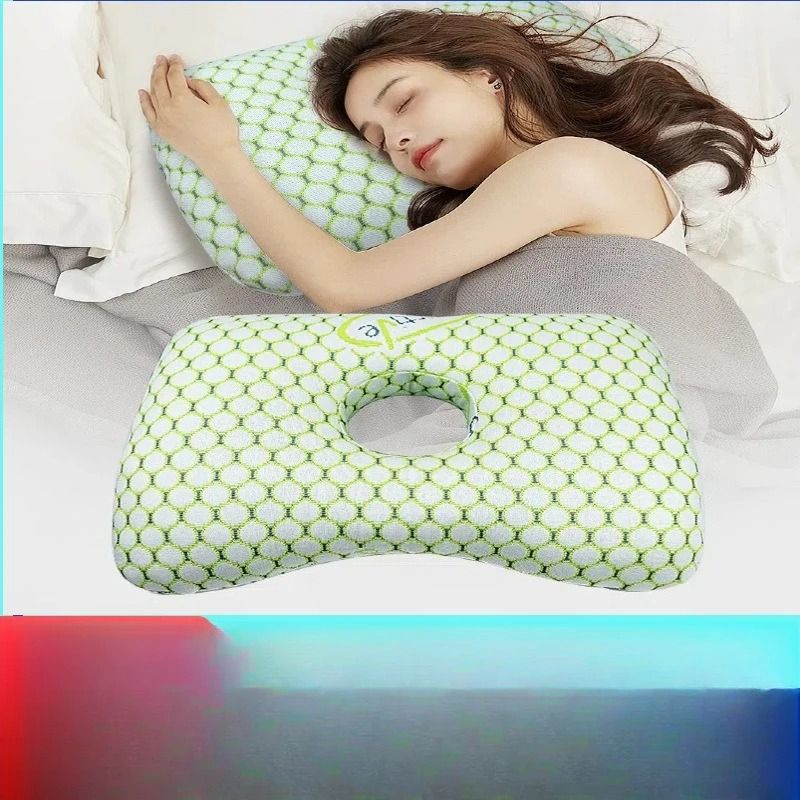 Bamboo Fiber Orthopedic Ear Pillow For Side Sleepers With Pressure Relief Design white