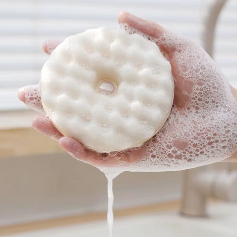 Double Sided Suction Cup Dishwashing Sponge Brush For Efficient Kitchen Cleaning 4pcs