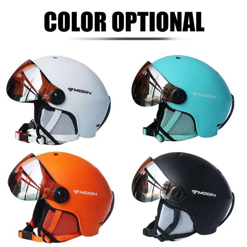 Integrally Molded PC EPS Goggles Ski Helmet green s