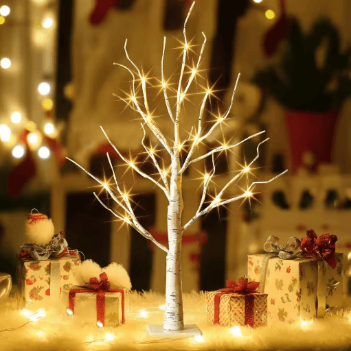 Illuminated Birch Tree 24 LED Tabletop Christmas Tree Centerpiece Light warm White
