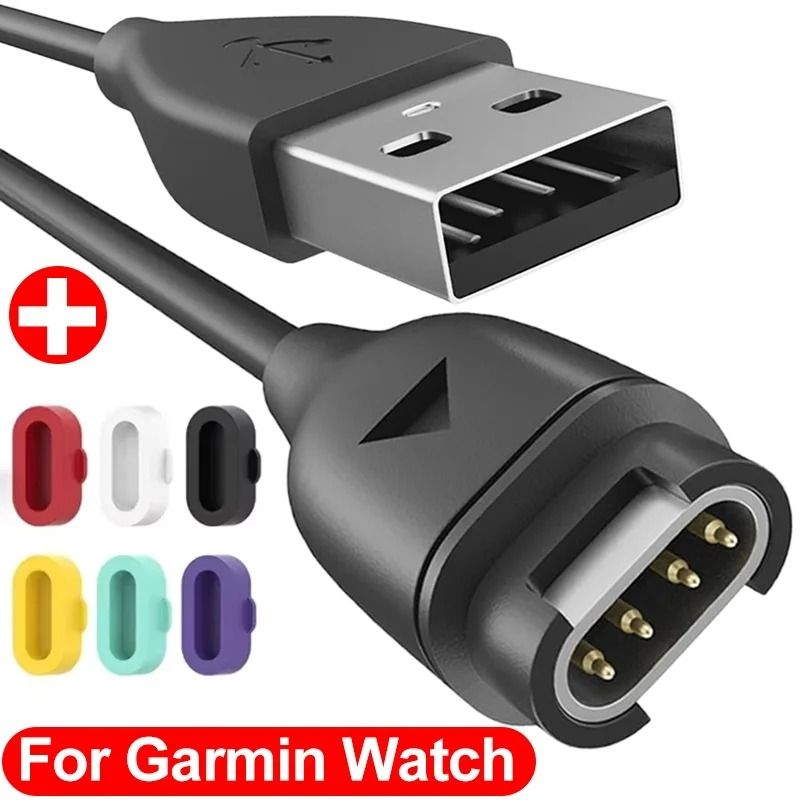 Professional High Stability USB Charging Cable And Protective Dust Plug Kit For Garmin Smartwatches mix Plugs 2