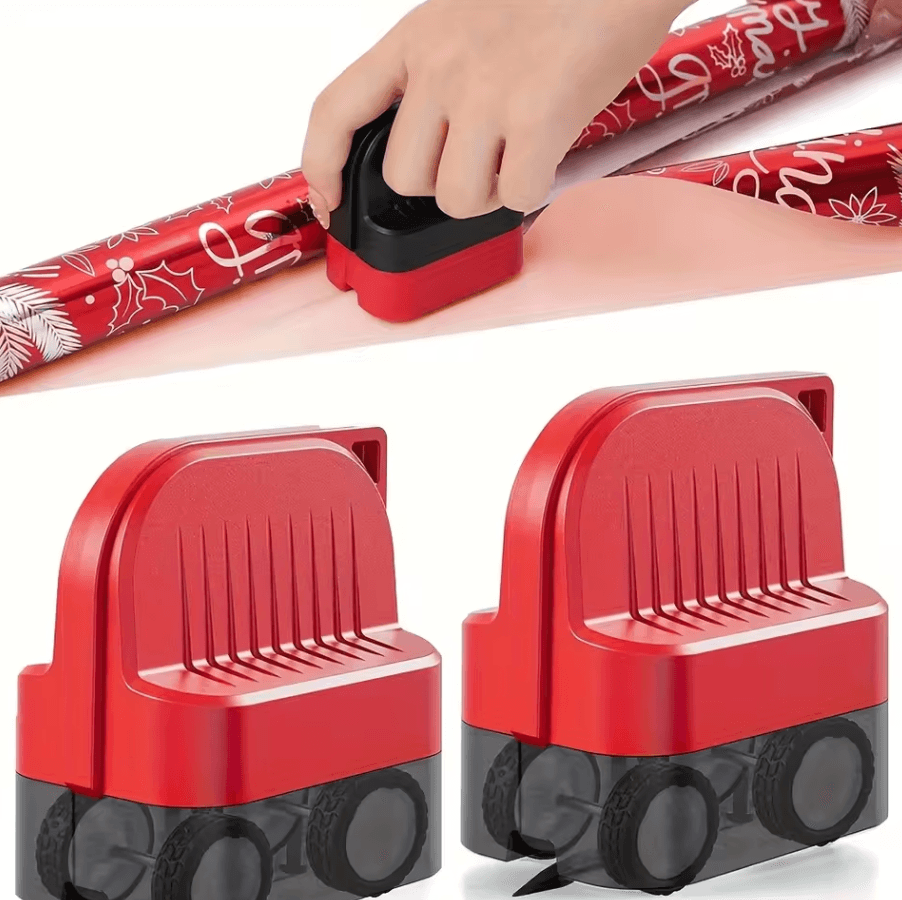 Multi Use Cylindrical Paper Cutter Tool For Gift Wrap Craft And Office Use red