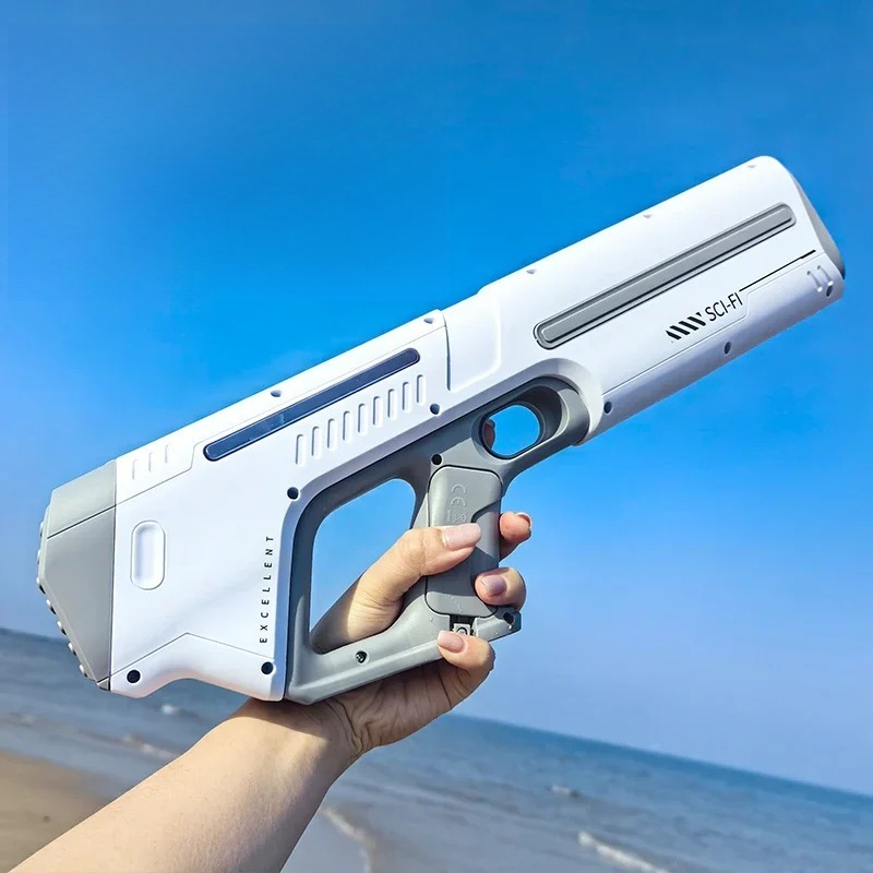 Summer Electric Water Guns, Automatic Water Suction Water Blasters, Powerful Squirt Outdoor Beach Toy Gift For Boys blue