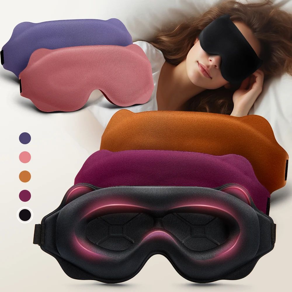 3D Sleep Mask For Deep Rest Light Blocking Eye Mask With Breathable, Pressure Free Comfort brown purple