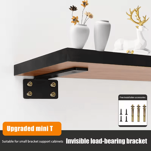 Heavy Duty Cast Iron Floating Shelf Brackets 4mm Thick Invisible L Brackets For Strong Shelf Support 8in Black 8 Inch