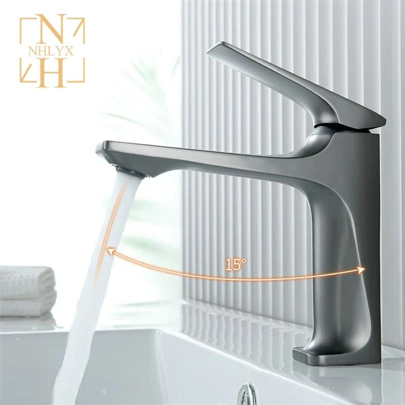 Modern Brass Mixer Bathroom Sink Faucet water Plated Black g1 2
