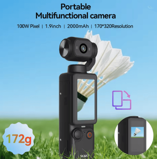 1080P WiFi Mini Sports Camera Wearable Action Cam For Travel And Vlogging black