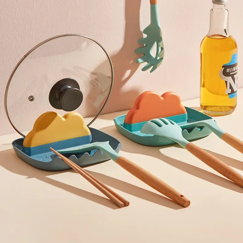 Multi Functional Oil Proof Pan, Pot Cover, Cutting Board Storage Rack, Spatula & Spoon Storage Rack For Household yellow