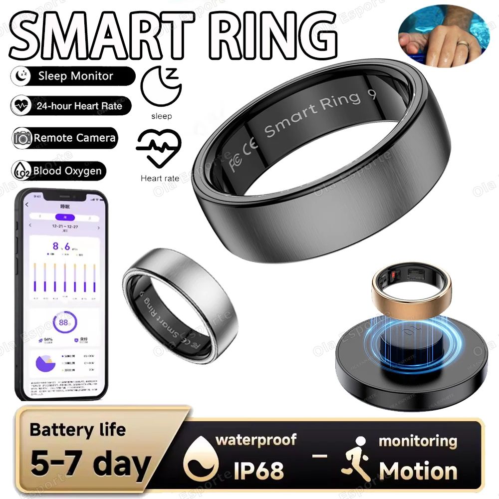 Waterproof Smart Health Ring silver 12