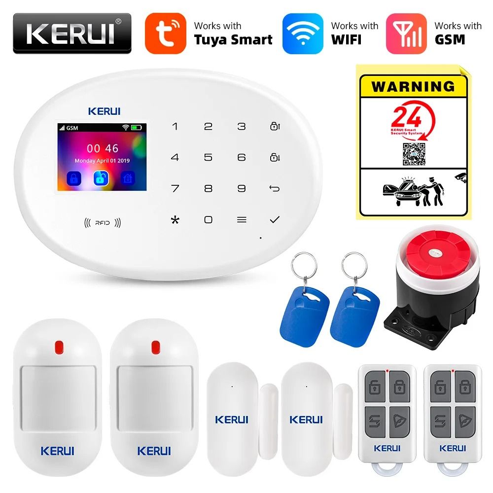 KERUI 433MHz WiFi + GSM Smart Home Security System kit 6 Alarm us