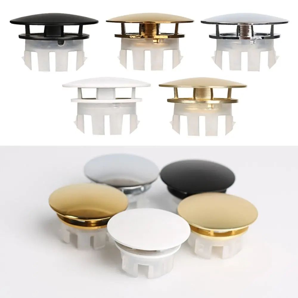 Round Sink Overflow Ring Cover | Wash Basin Overflow Hole Trim Insert For Kitchen & Bathroom, Decorative Drain Cap b