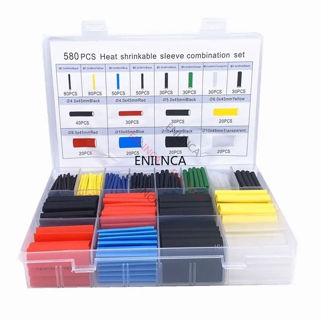 Professional Heat Shrink Tubing Insulation Kit 580pcs In Box