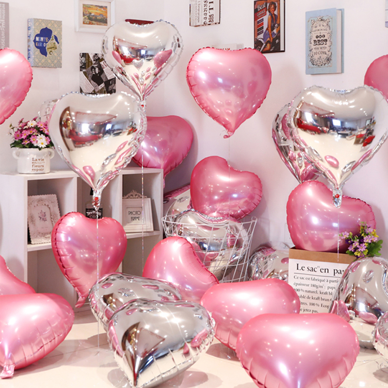 Helium Love Heart Foil Balloons For Wedding Valentine's Day Christmas Birthday Party Decor white