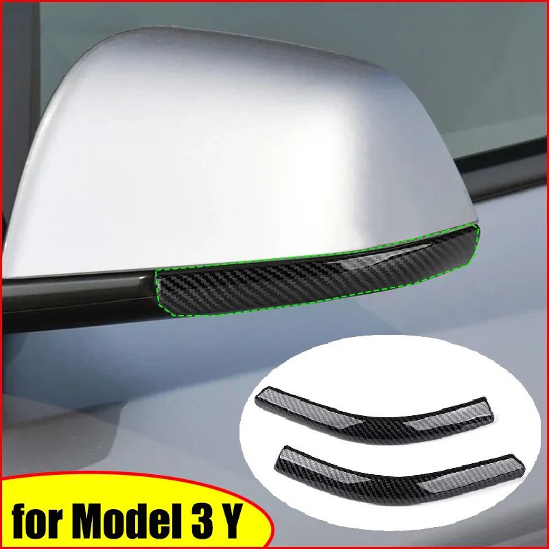 Tesla Rearview Mirror Protection Strips For Model Y Juniper 2025 & Model 3 Highland ABS Mirror Anti Collision Trim model3 black