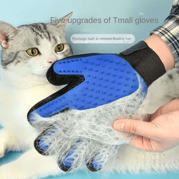 Silicone Pet Grooming Gloves Hair Removal Brush & Bathing Comb For Dogs And Cats right Red 1pc
