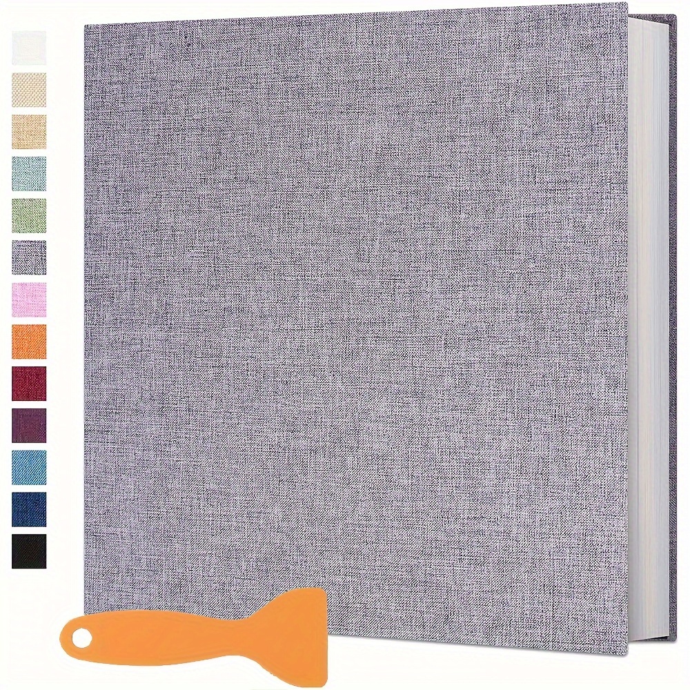 Self Adhesive Photo Storage Album, Solid Color Large Pages For Weddings & Anniversaries skyblue